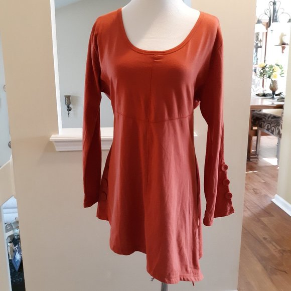Noelle Tops - Cute Asymmetrical Top Orange L/XL by NOELLE